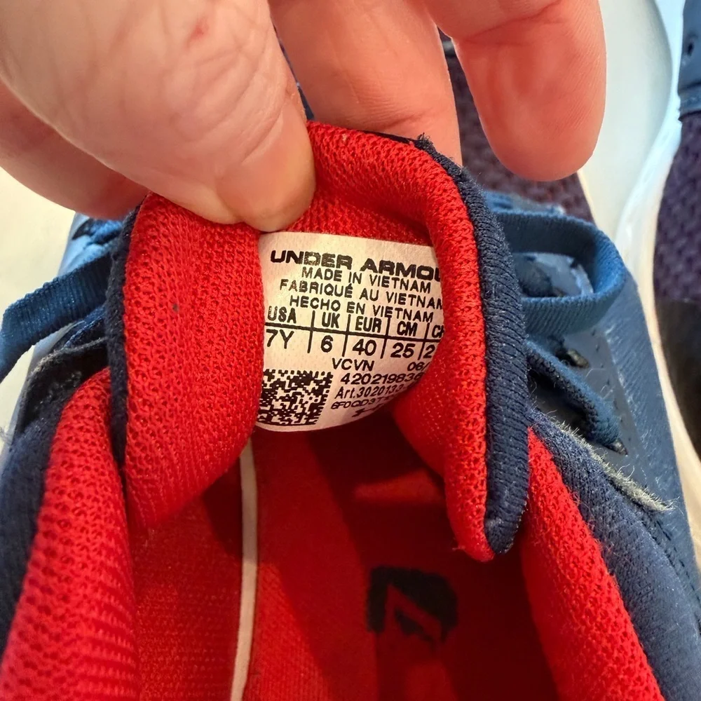 Under Armour Kids' Blue and Red Sneakers